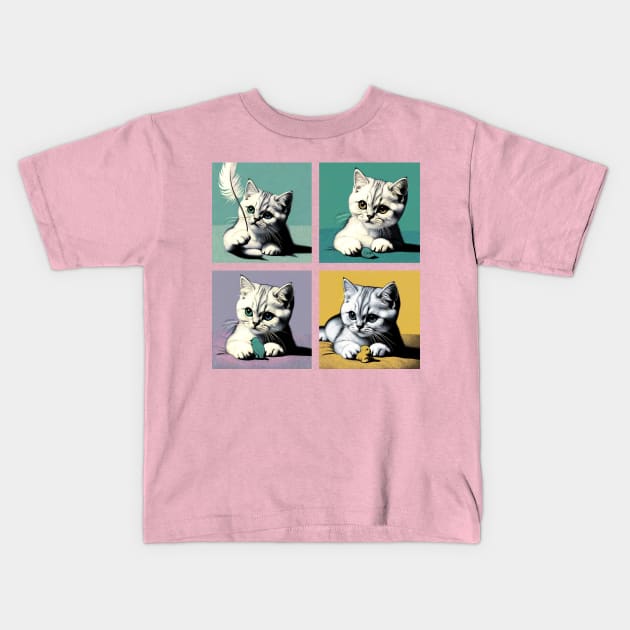 Burmilla Pop Art - Cute Kitties Kids T-Shirt by PawPopArt